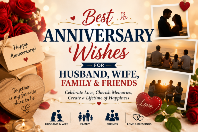 Anniversary Wishes for Husband, Wife, Family & Friends